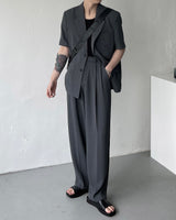 CR スローリネン半袖ジャケット / CR Slow Linen Half Sleeve Jacket (2 colors)