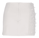 フラップメッシュリボンスカート / [Seow] Flap mesh ribbon sk, white