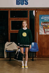 テニスボールスウェットシャツ・ダークグリーン［ユニセックス］/ Tennis Ball Unisex Dark Green Sweat Shirt