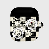 CHECK BOARD BABA-BLACK/IVORY(AIR PODS-HARD) (6613163507830)