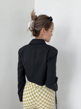 エリス２ボタンクロップミニマルブレザーショートジャケット/[MADE] Eris Two Button Crop Minimal Blazer Short Jacket