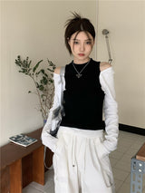 オレオ オープン ショルダー ニット トップ / Oreo open shoulder knit top