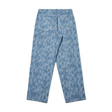 3D Monogram Rain Washing Slub Denim Pants Light Blue