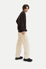 クレムカラーレスカーディガンシャツ/Creme collarless cardigan shirt C6 Brown&Black