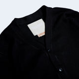 Vネックワッフルカーディガン/DAMP V-NECK WAFFLE CARDIGAN_BLACK