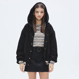 Baseball Hoodie Jacket [BLACK] (6674528796790)