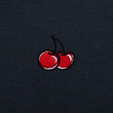 SMALL CHERRY ROUND NECK DRESS [DARK NAVY]