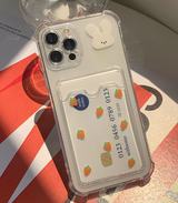 モチラビットホワイトキャロットカードストレージフォンケース
