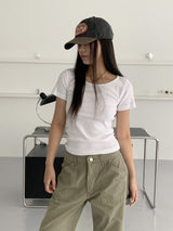ズティベーシックユニック半袖Tシャツ/ Ziti Basic U-neck Short Sleeve T-shirt