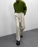 FLベルトサイドバンディングワイドスラックス/FL Belted Side Banding Wide Slacks (4 colors)