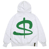 22ドルヘビースウェットジップアップフーディー/22 DALLES HEAVY SWEAT ZIPUP HOODIE WHITE MELANGE / BLACK