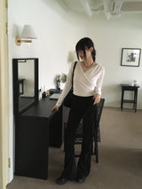 Chey ドレープラップクロップフードスウェットシャツ