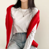 [BELLIDE MADE] MULTI-Half CROPED PLAIN LONG SLEEVE
