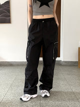 アコンジッパーポケットナイロンワイドツーウェイジョガーパンツ/ Acorn Zip Pocket Nylon Wide Two Way Joggers
