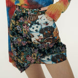 ジャガードスカート/Jacquard Skirt [Black_Puppy+Flower]