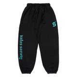 OLD LETTER WIDE JOGGER PANTS  WHITE MELANGE / BLACK