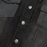 UNI WASHING CROP DENIM JACKET [BLACK]