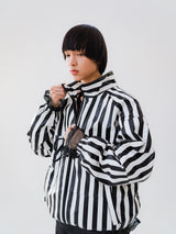 ストライプロゴパッディングジャンパー/BSR2223FWJK008 STRIPE LOGO PADDING JUMPER WHITE BLACK