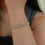 シルバーテニスブレスレット / silver tennis bracelet (yellow gold plated / platinum gold plated)