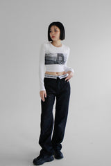 サイドシティクロップTシャツ / Side City Crop T-shirt (2color)