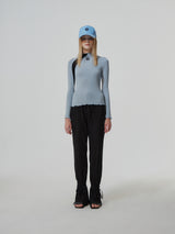 FLOWER EMBROIDERY TWO TONE LONG SLEEVE (2 COLOR) (6682310082678)