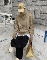 No.9787 KNIT highneck ZIP-UP (5color)