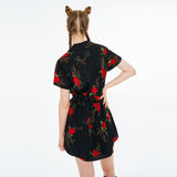 スクエアネックラインワンピース / Square Neckline One-piece [Black Rose]
