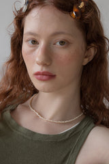 ティニーパールウィズドロップペンダントネックレス/Tiny pearl with drop pendant necklace