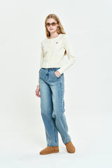 MONO CHERRY CROP CARDIGAN [IVORY]