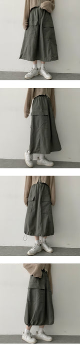 トップTシャツナイロンストリングロングスカート / Top T-shirt nylon string long skirt