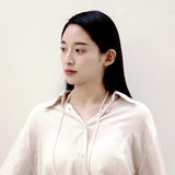 シルバーシンスネークチェーンネックレス/silver thin snake chain necklace (silver / no spare chain)