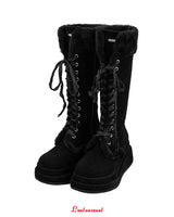 [MADE] Winter Angel Fur Boots (Dark Black)