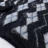 ジグザグモヘアアーガイルカーディガン/EV Zigzag Mo Hair Argyle Cardigan (2 colors)