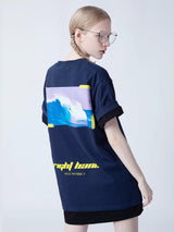 ビックウエーブTシャツ/BIG WAVE 1/2 T-SHIRT_NAVY