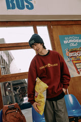 ベーシックラインロゴスウェットシャツ・バーガンディ［ユニセックス］ / Basic Line Logo Unisex Burgundy Sweat Shirt