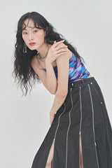 ROUGH DENIM SKIRT (6628189208694)