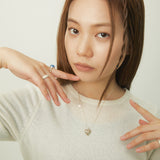 パフィーダブルハートネックレス / puffy double heart necklace