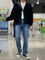 ボウセミワイドデニムパンツ/LMN Bow Semi-Wide Denim Pants (4 colors)