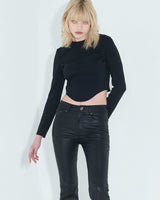 ピンタックジャージートップ / Pintuck Jersey Top _ Black