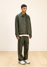 ラムスキンオーバーフィットボンバージャケット/LAMSKIN OVERFIT BOMBER JACKET