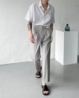 リネンバイオショートスリーブシャツ / UN275 Linen Bio Short-Sleeved Shirt (4 colors)