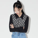 Dia Collar Crop Zip-Up [BLACK] (6618795835510)