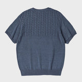 ケーブルハーフスリーブニット/CABLE HALF SLEEVE KNIT (MIDNIGHT BLUE)