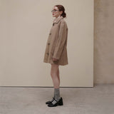 Beige Trench Half Coat