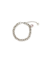 ピンクキュービックハートサージカルブレスレット / PINK CUBIC HEART SURGICAL BRACELET SILVER