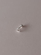 [92.5silver] ドットハートピアス
