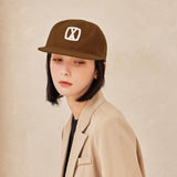 VA Square Applique Wool Baseball Cap / Brown