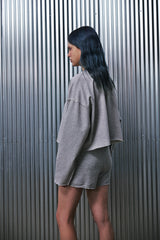VINTAGE P. DYEING CUT-OUT CROP-TEE (Gray) / ビンテージダイングアウトクロップT