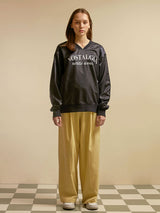 ノスタルジア サテンスウェットシャツ/NOSTALGIA SATIN SWEATSHIRT (NAVY)