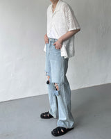 SI リブドジーンズ / SI ripped jeans (2 colors)
